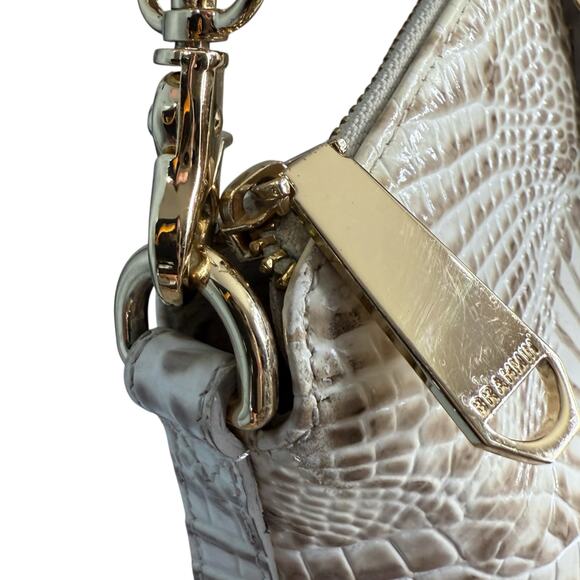 Brahmin Duxbury Satchel Shoulder Bag Beige White Melbourne Croc Embossed Purse‎ - Picture 8 of 16